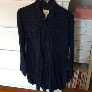 Blue and Black Flannel Dress